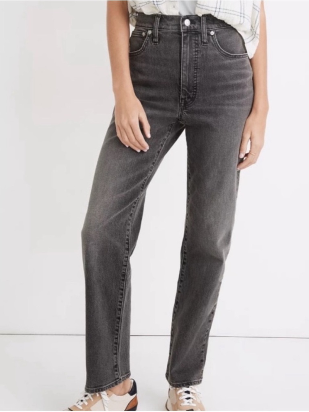 Madewell The Perfect Vintage Straight Gray Jeans